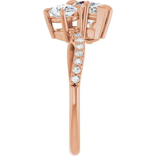 Two-Stone Bypass Engagement Ring Image 4 Raleigh Diamond Fine Jewelry Raleigh, NC