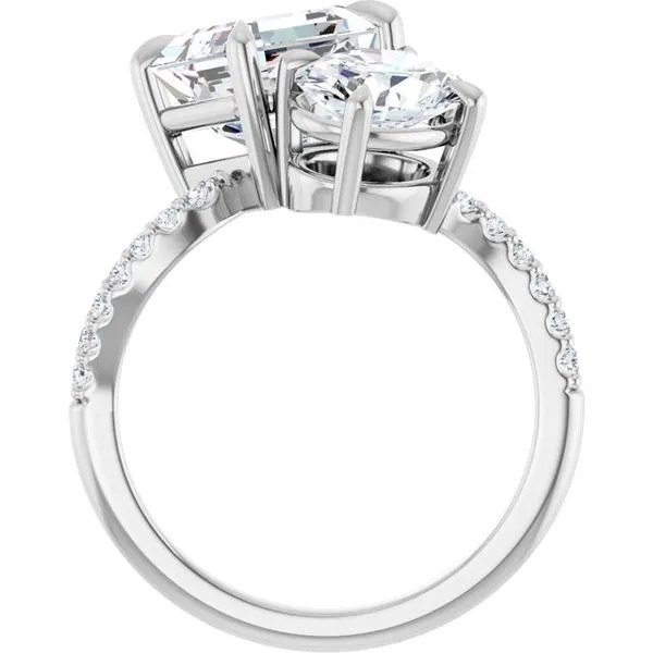 Two-Stone Bypass Engagement Ring Image 2 Raleigh Diamond Fine Jewelry Raleigh, NC