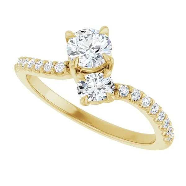 Two-Stone Bypass Engagement Ring Image 5 Raleigh Diamond Fine Jewelry Raleigh, NC