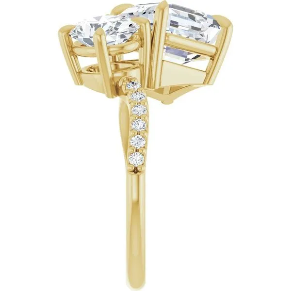 Two-Stone Bypass Engagement Ring Image 4 Raleigh Diamond Fine Jewelry Raleigh, NC