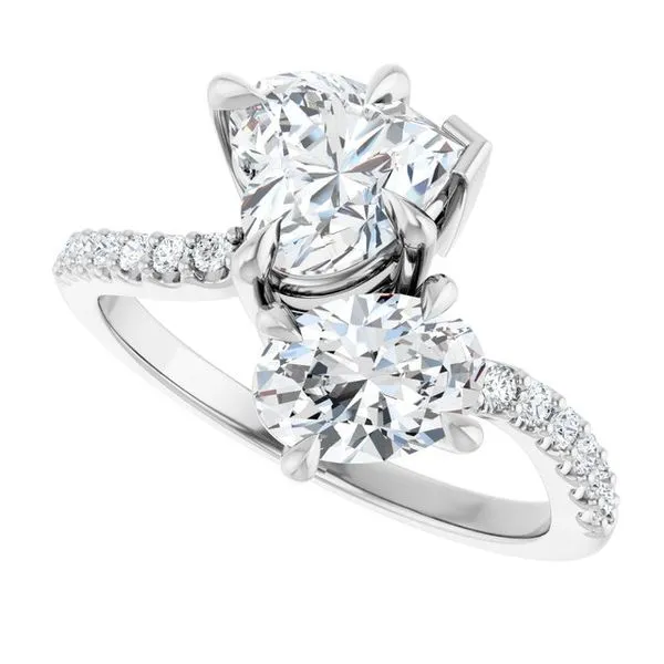 Two-Stone Bypass Engagement Ring Image 5 Raleigh Diamond Fine Jewelry Raleigh, NC