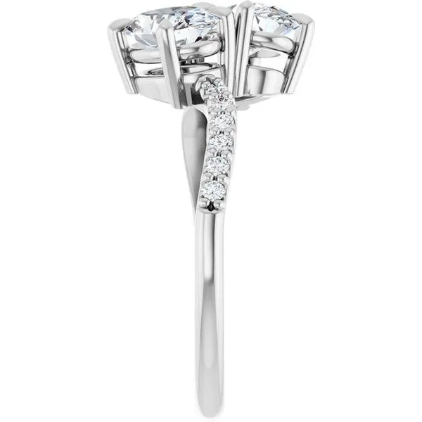 Two-Stone Bypass Engagement Ring Image 4 Raleigh Diamond Fine Jewelry Raleigh, NC