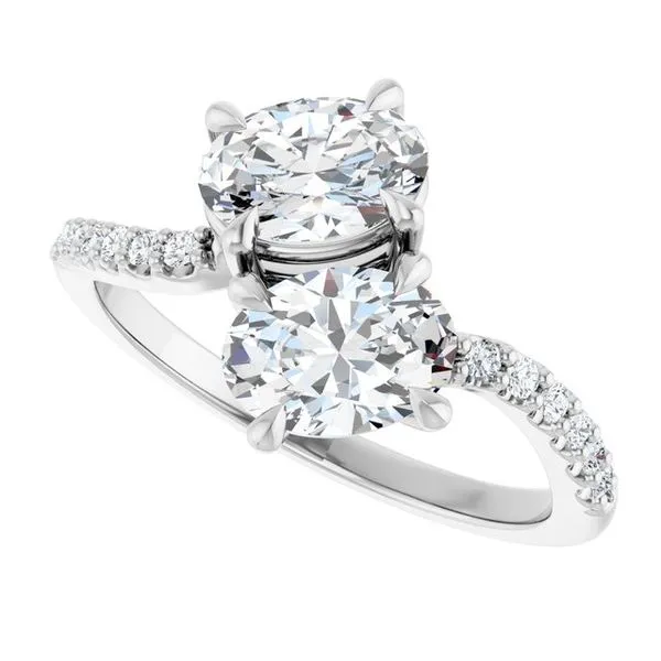 Two-Stone Bypass Engagement Ring Image 5 Raleigh Diamond Fine Jewelry Raleigh, NC