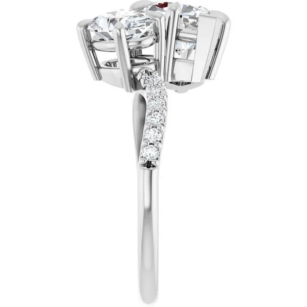 Two-Stone Bypass Engagement Ring Image 4 Raleigh Diamond Fine Jewelry Raleigh, NC