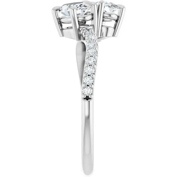 Two-Stone Bypass Engagement Ring Image 4 Raleigh Diamond Fine Jewelry Raleigh, NC