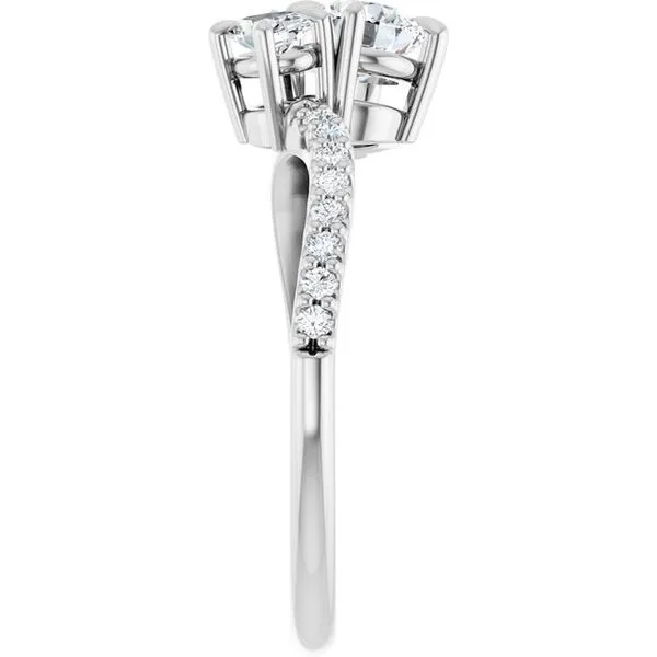 Two-Stone Bypass Engagement Ring Image 4 Raleigh Diamond Fine Jewelry Raleigh, NC