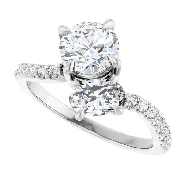 Two-Stone Bypass Engagement Ring Image 5 Raleigh Diamond Fine Jewelry Raleigh, NC
