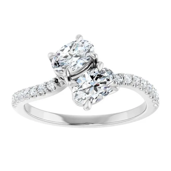 Two-Stone Bypass Engagement Ring Image 3 Raleigh Diamond Fine Jewelry Raleigh, NC