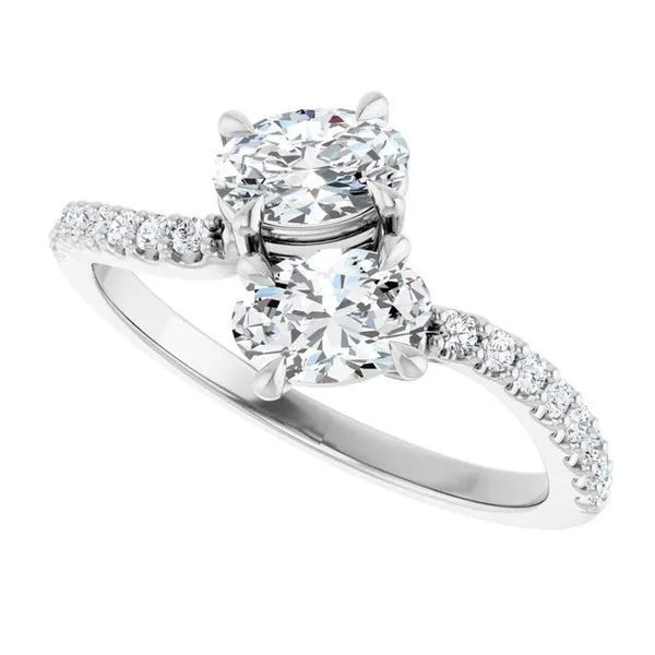 Two-Stone Bypass Engagement Ring Image 5 Raleigh Diamond Fine Jewelry Raleigh, NC