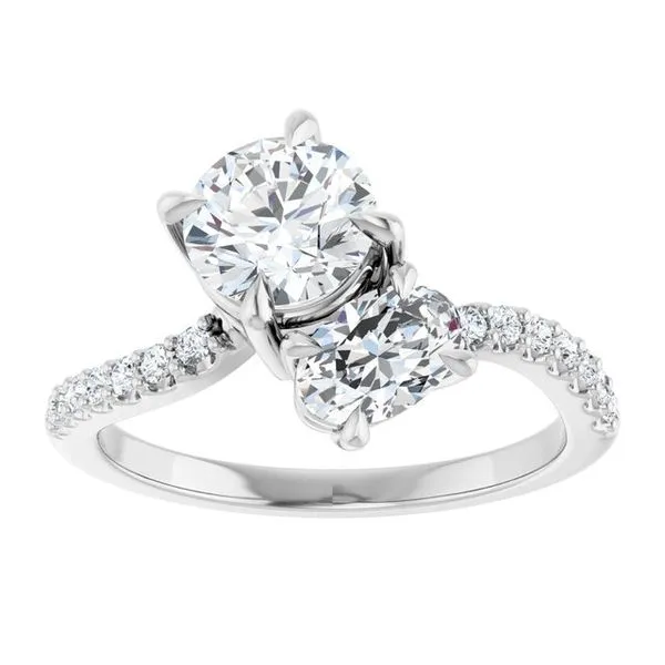Two-Stone Bypass Engagement Ring Image 3 Raleigh Diamond Fine Jewelry Raleigh, NC