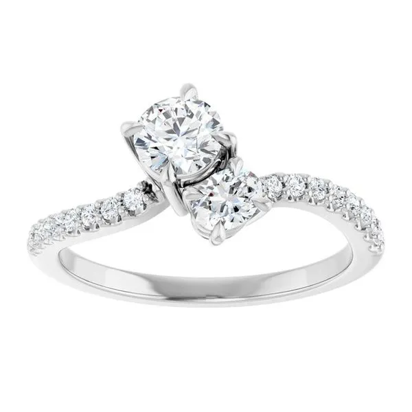 Two-Stone Bypass Engagement Ring Image 3 Raleigh Diamond Fine Jewelry Raleigh, NC