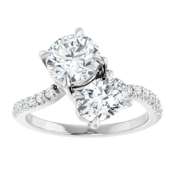 Two-Stone Bypass Engagement Ring Image 3 Raleigh Diamond Fine Jewelry Raleigh, NC