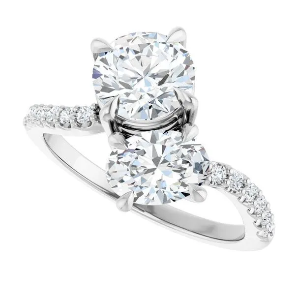 Two-Stone Bypass Engagement Ring Image 5 Raleigh Diamond Fine Jewelry Raleigh, NC