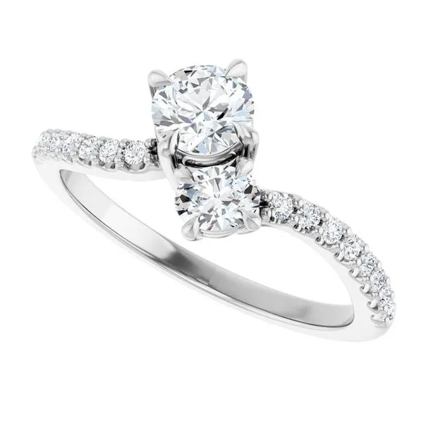 Two-Stone Bypass Engagement Ring Image 5 Raleigh Diamond Fine Jewelry Raleigh, NC