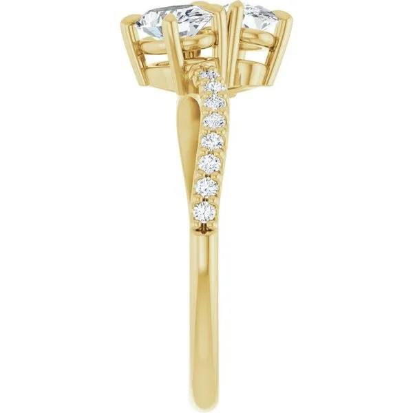 Two-Stone Bypass Engagement Ring Image 4 Raleigh Diamond Fine Jewelry Raleigh, NC