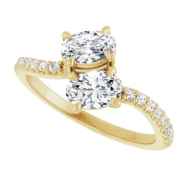 Two-Stone Bypass Engagement Ring Image 5 Berilian Jewelers Folsom, CA