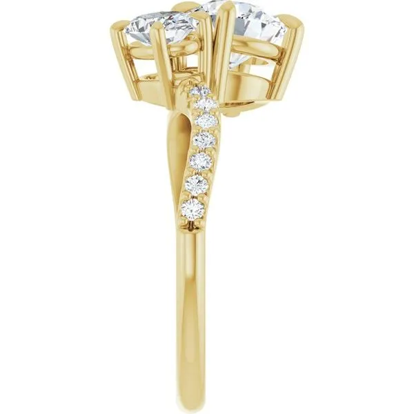 Two-Stone Bypass Engagement Ring Image 4 Raleigh Diamond Fine Jewelry Raleigh, NC