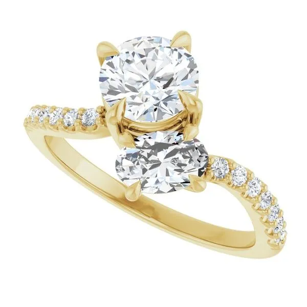 Two-Stone Bypass Engagement Ring Image 5 Raleigh Diamond Fine Jewelry Raleigh, NC