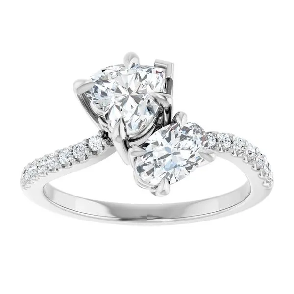 Two-Stone Bypass Engagement Ring Image 3 Raleigh Diamond Fine Jewelry Raleigh, NC