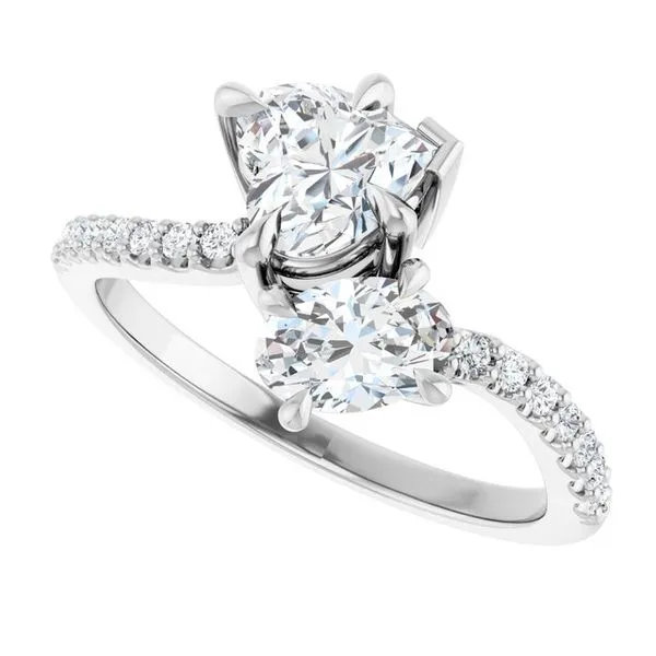 Two-Stone Bypass Engagement Ring Image 5 Raleigh Diamond Fine Jewelry Raleigh, NC