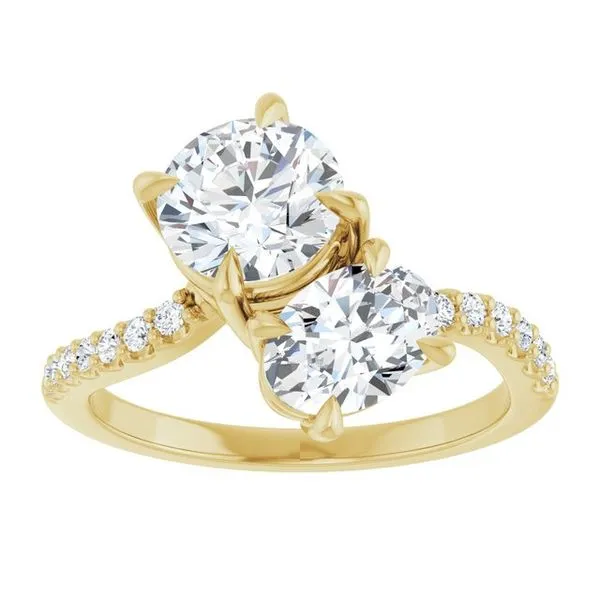 Two-Stone Bypass Engagement Ring Image 3 Raleigh Diamond Fine Jewelry Raleigh, NC