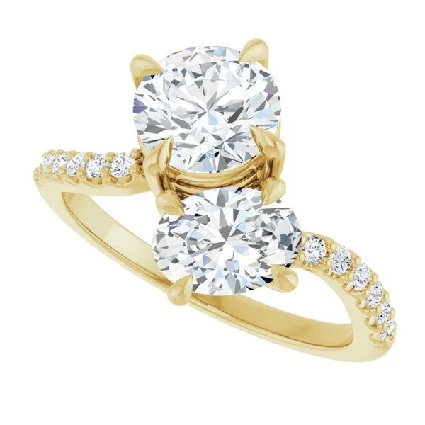 Two-Stone Bypass Engagement Ring Image 5 Raleigh Diamond Fine Jewelry Raleigh, NC