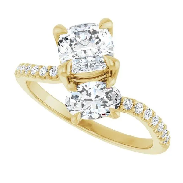 Two-Stone Bypass Engagement Ring Image 5 Raleigh Diamond Fine Jewelry Raleigh, NC