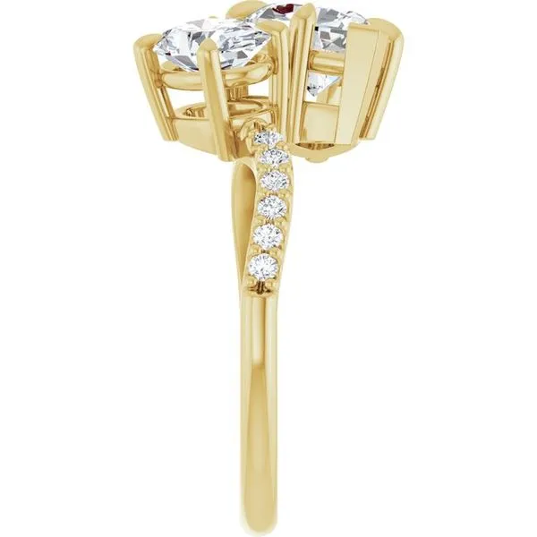 Two-Stone Bypass Engagement Ring Image 4 Raleigh Diamond Fine Jewelry Raleigh, NC