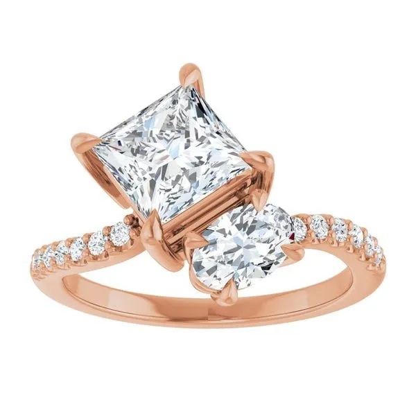 Two-Stone Bypass Engagement Ring Image 3 Raleigh Diamond Fine Jewelry Raleigh, NC