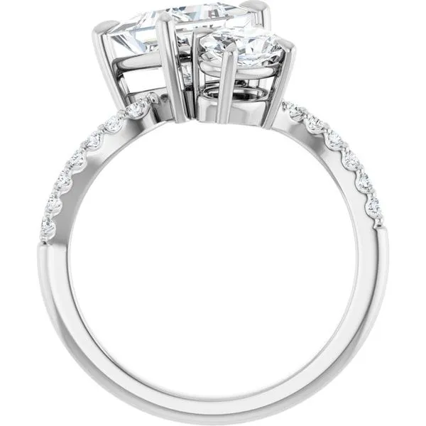 Two-Stone Bypass Engagement Ring Image 2 Raleigh Diamond Fine Jewelry Raleigh, NC