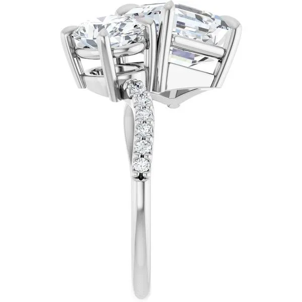 Two-Stone Bypass Engagement Ring Image 4 Raleigh Diamond Fine Jewelry Raleigh, NC