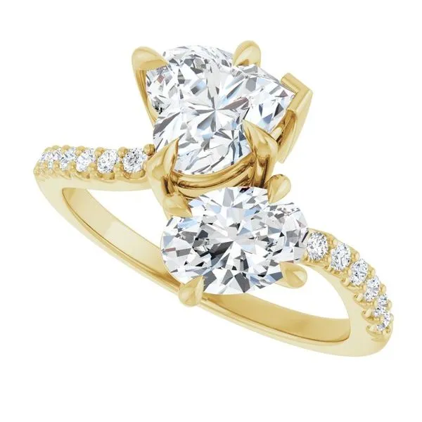 Two-Stone Bypass Engagement Ring Image 5 Raleigh Diamond Fine Jewelry Raleigh, NC
