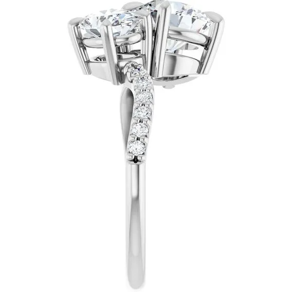 Two-Stone Bypass Engagement Ring Image 4 Raleigh Diamond Fine Jewelry Raleigh, NC