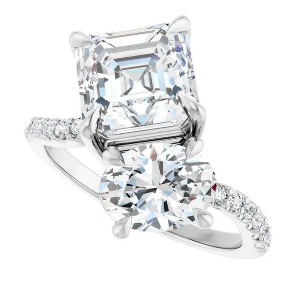 Two-Stone Bypass Engagement Ring Image 5 Raleigh Diamond Fine Jewelry Raleigh, NC