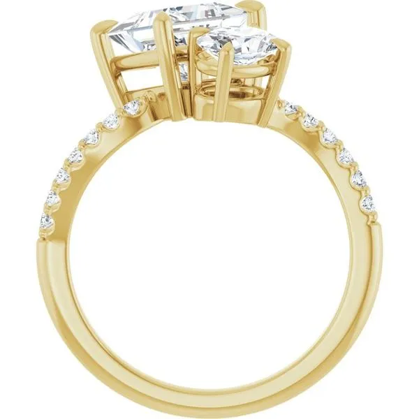 Two-Stone Bypass Engagement Ring Image 2 Raleigh Diamond Fine Jewelry Raleigh, NC