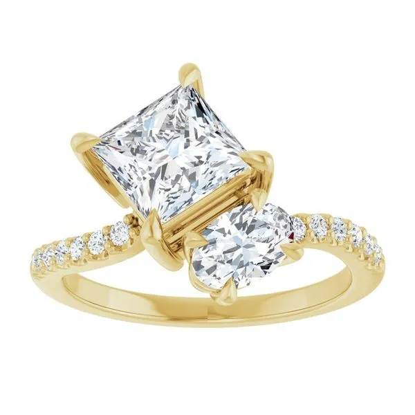 Two-Stone Bypass Engagement Ring Image 3 Raleigh Diamond Fine Jewelry Raleigh, NC