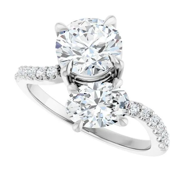 Two-Stone Bypass Engagement Ring Image 5 Raleigh Diamond Fine Jewelry Raleigh, NC