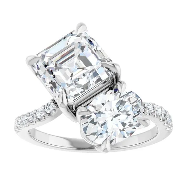 Two-Stone Bypass Engagement Ring Image 3 Raleigh Diamond Fine Jewelry Raleigh, NC