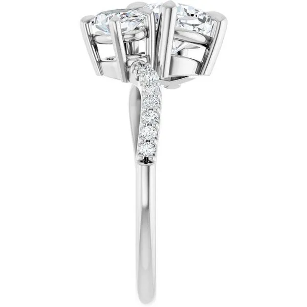Two-Stone Bypass Engagement Ring Image 4 Raleigh Diamond Fine Jewelry Raleigh, NC