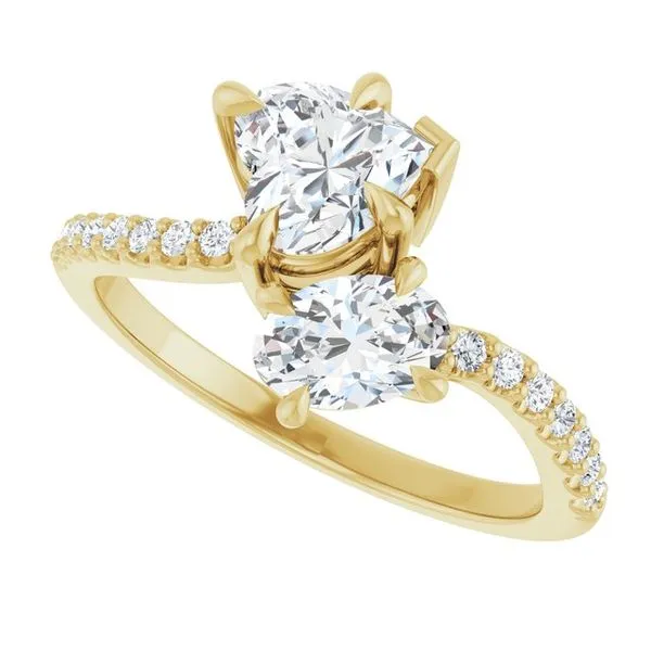 Two-Stone Bypass Engagement Ring Image 5 Raleigh Diamond Fine Jewelry Raleigh, NC