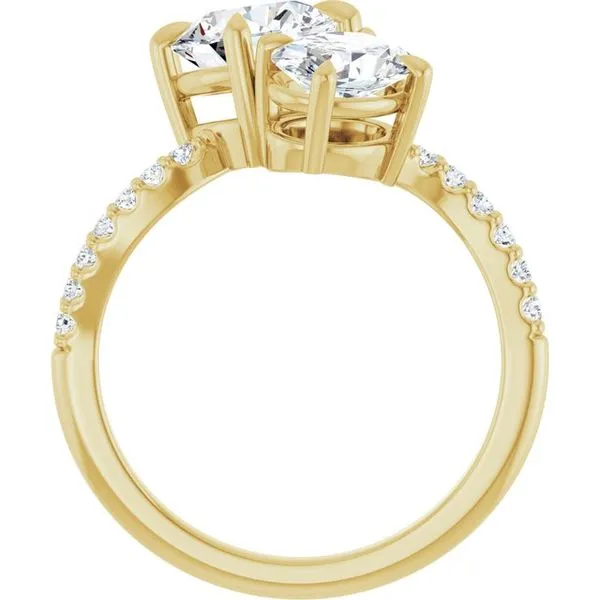 Two-Stone Bypass Engagement Ring Image 2 Berilian Jewelers Folsom, CA