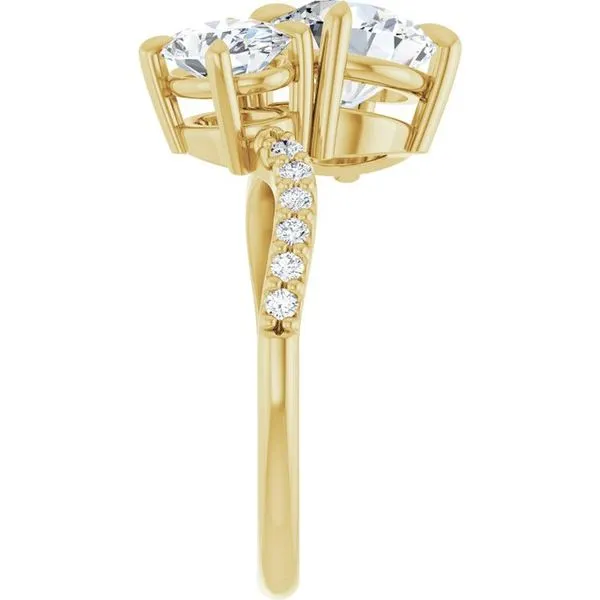 Two-Stone Bypass Engagement Ring Image 4 Berilian Jewelers Folsom, CA