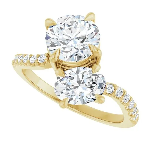 Two-Stone Bypass Engagement Ring Image 5 Berilian Jewelers Folsom, CA