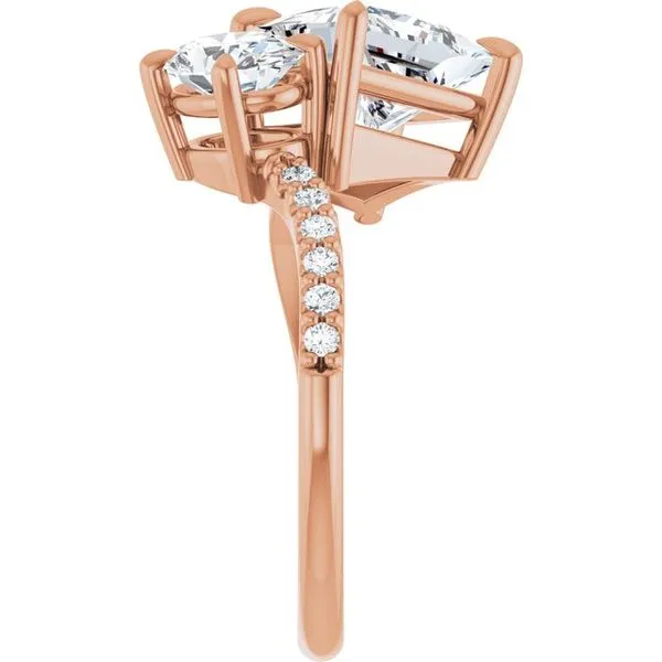 Two-Stone Bypass Engagement Ring Image 4 Raleigh Diamond Fine Jewelry Raleigh, NC