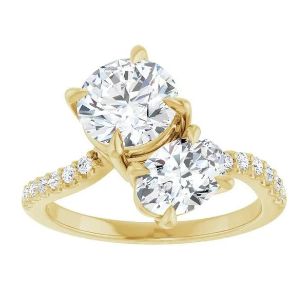Two-Stone Bypass Engagement Ring Image 3 Raleigh Diamond Fine Jewelry Raleigh, NC