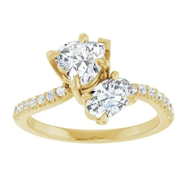 Two-Stone Bypass Engagement Ring Image 3 Raleigh Diamond Fine Jewelry Raleigh, NC