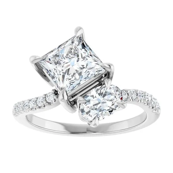 Two-Stone Bypass Engagement Ring Image 3 Raleigh Diamond Fine Jewelry Raleigh, NC