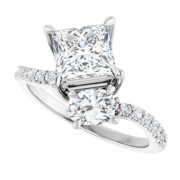 Two-Stone Bypass Engagement Ring Image 5 Raleigh Diamond Fine Jewelry Raleigh, NC