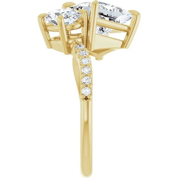 Two-Stone Bypass Engagement Ring Image 4 Raleigh Diamond Fine Jewelry Raleigh, NC