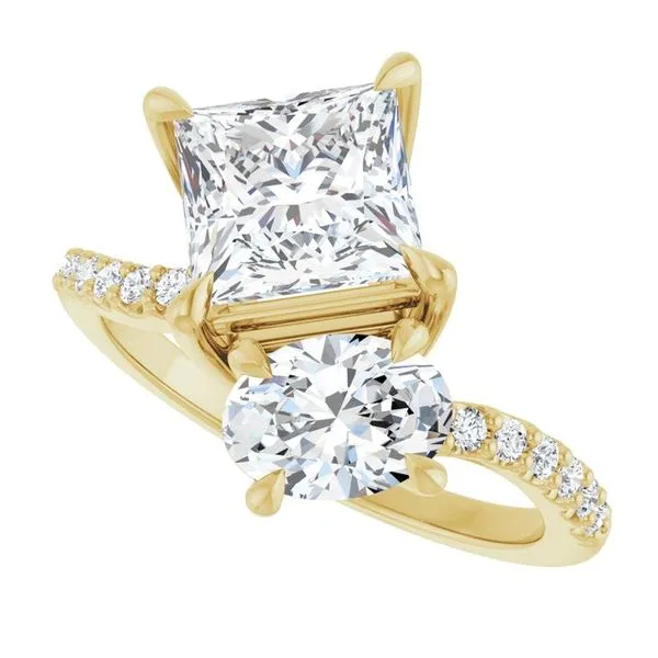 Two-Stone Bypass Engagement Ring Image 5 Raleigh Diamond Fine Jewelry Raleigh, NC